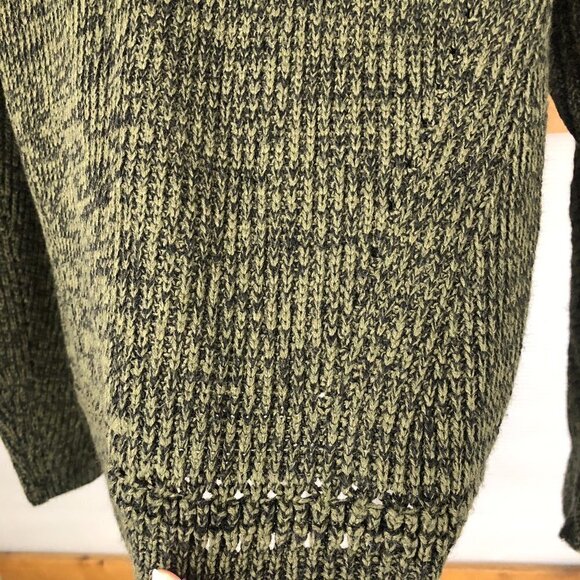 Devoted Peakaboo Collar Dark Green Black VNeck Knit Sweater Sz M - Picture 5 of 12